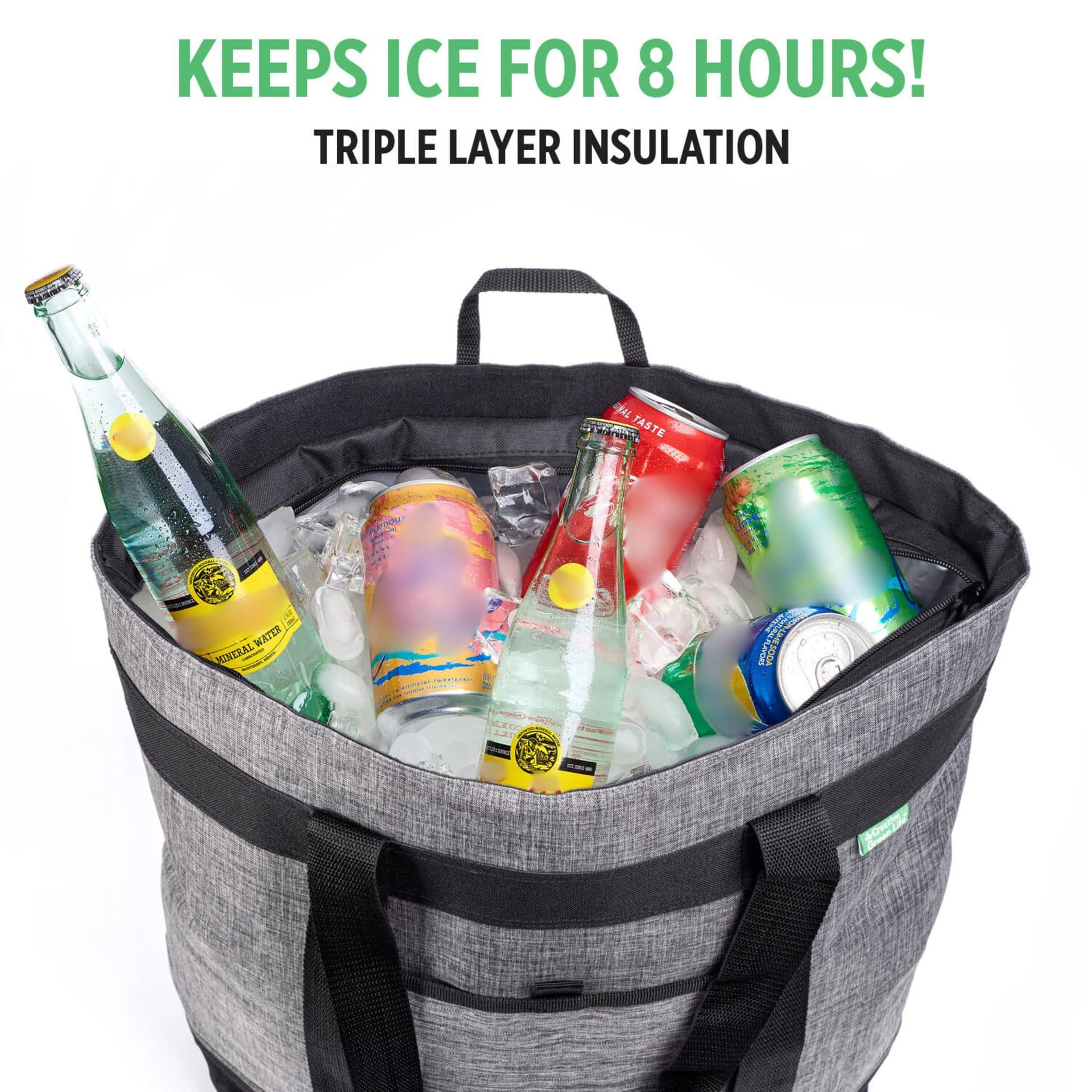 30L Large Insulated Cooler Tote Bag Triple‑Layer Thermal Reusable Shopping Picnic Food Bag