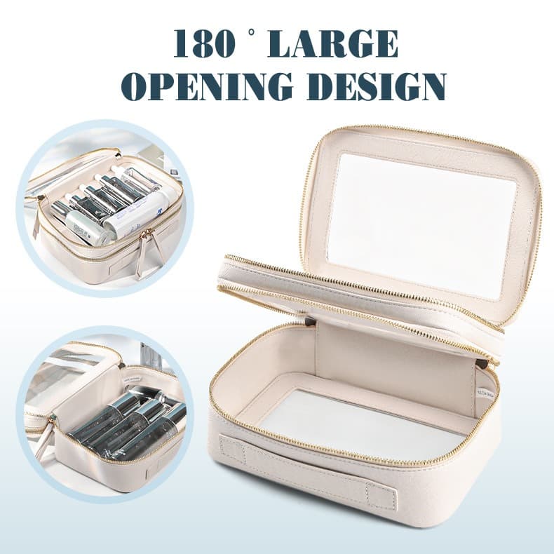 Double Layer Transparent PVC Cosmetic Bag Waterproof PU Large Capacity Portable Travel Makeup Storage Organizer image 2