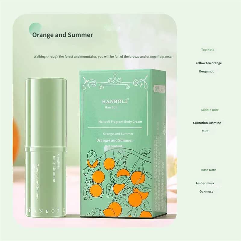 HANBOLI Portable Solid Fragrance Balm Stick 4 Scents Smooth Non-Sticky Mini Body Perfume Deodorant Cream for Daily Travel green thumbnail
