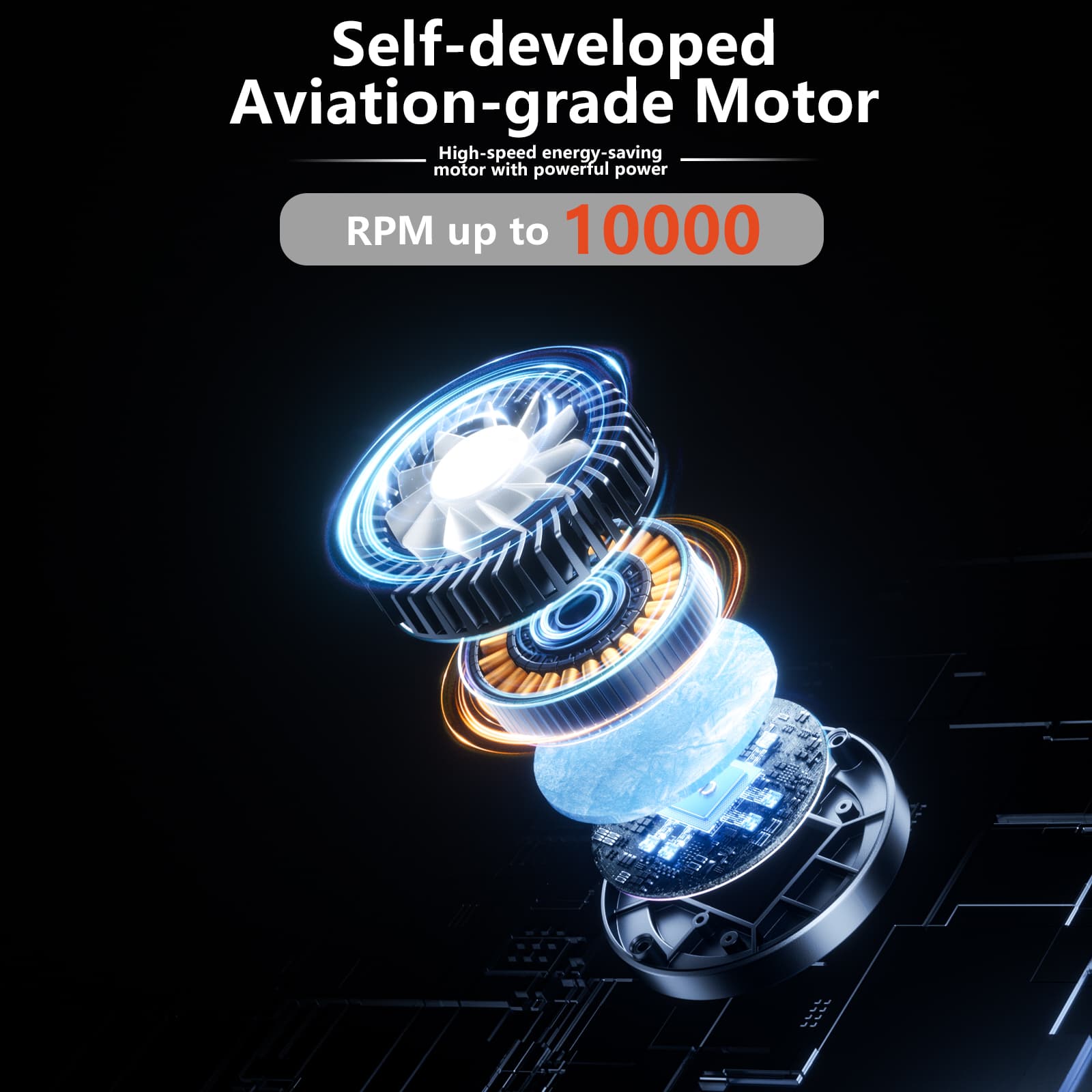 S001 Vortex Handheld Fan 10000RPM Strong Airflow 2400mAh LED Display Rechargeable Pocket Mini Fan image 4