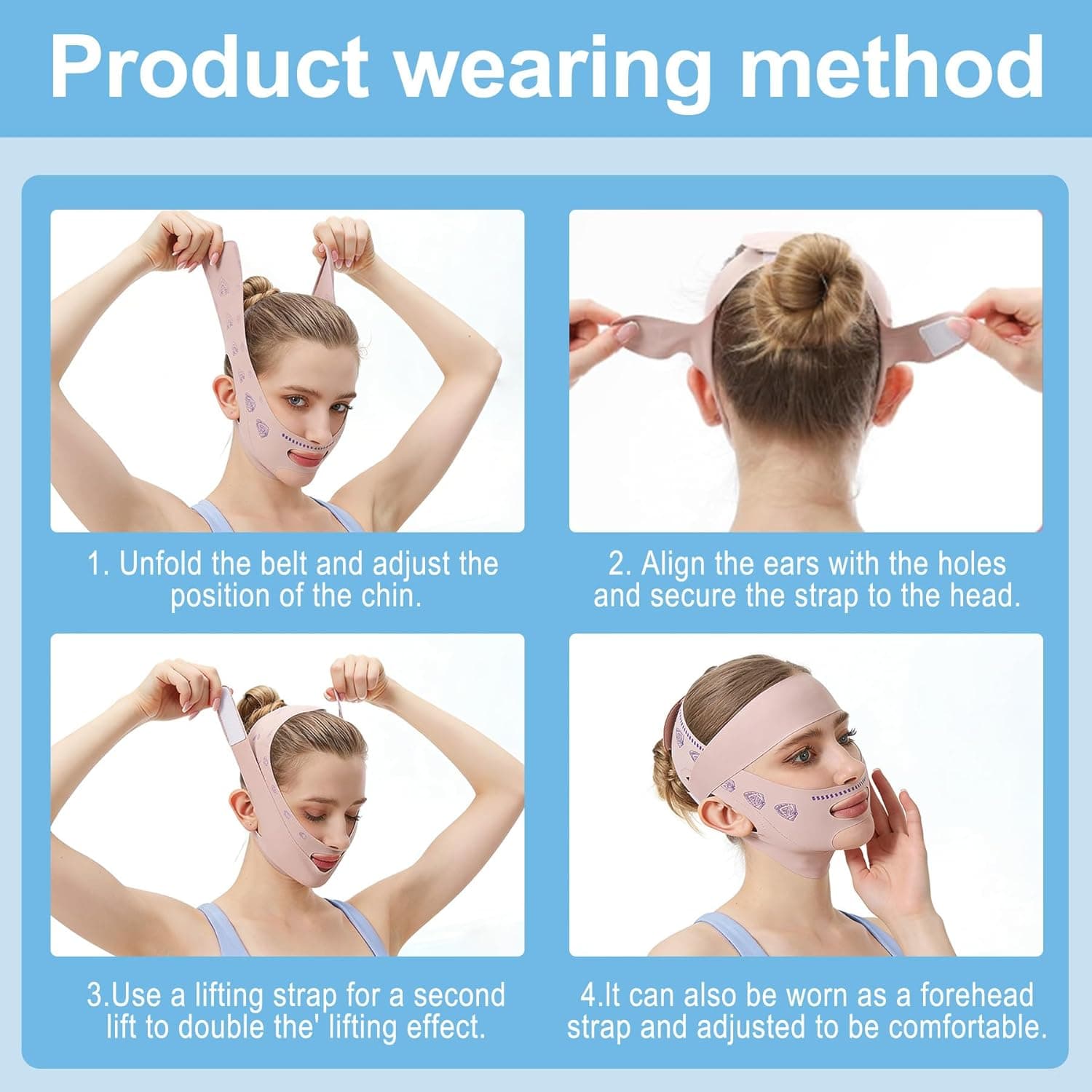 Adjustable V Line Face Lifting Mask, Double Way Wear Reduce Double Chin image 10