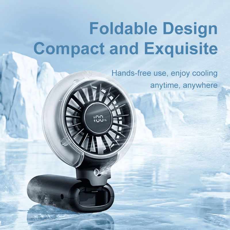 Y5 Handheld Foldable Mist Fan, Portable Mini Cooling Spray Fan with Digital Display image 3