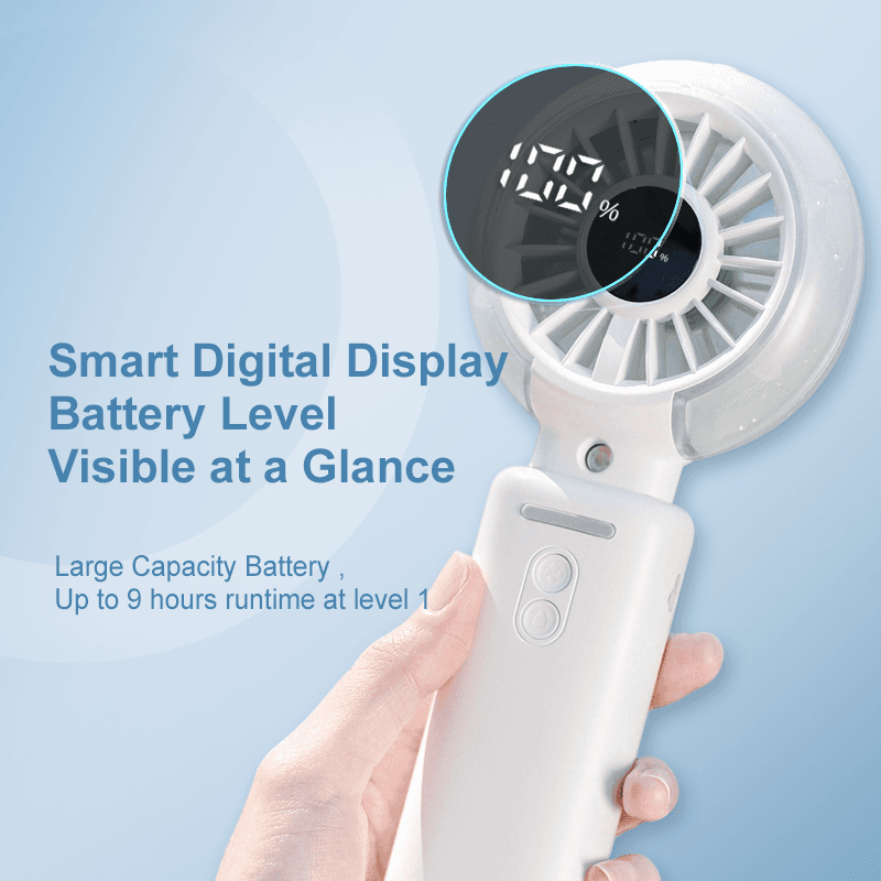 Y5 Handheld Foldable Mist Fan, Portable Mini Cooling Spray Fan with Digital Display image 2