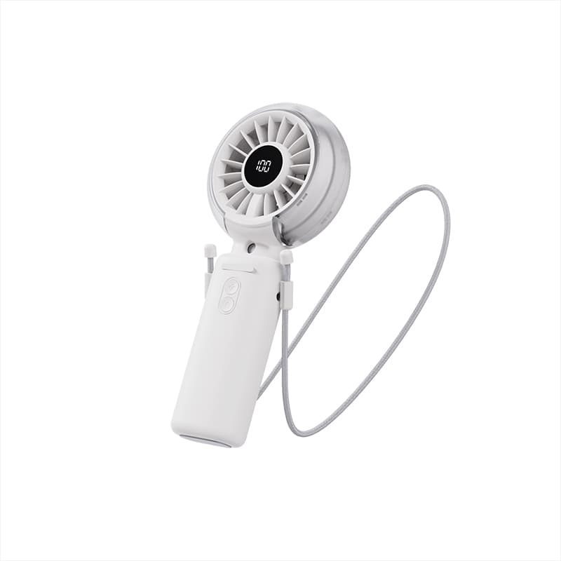 Y5 Handheld Foldable Mist Fan, Portable Mini Cooling Spray Fan with Digital Display White thumbnail