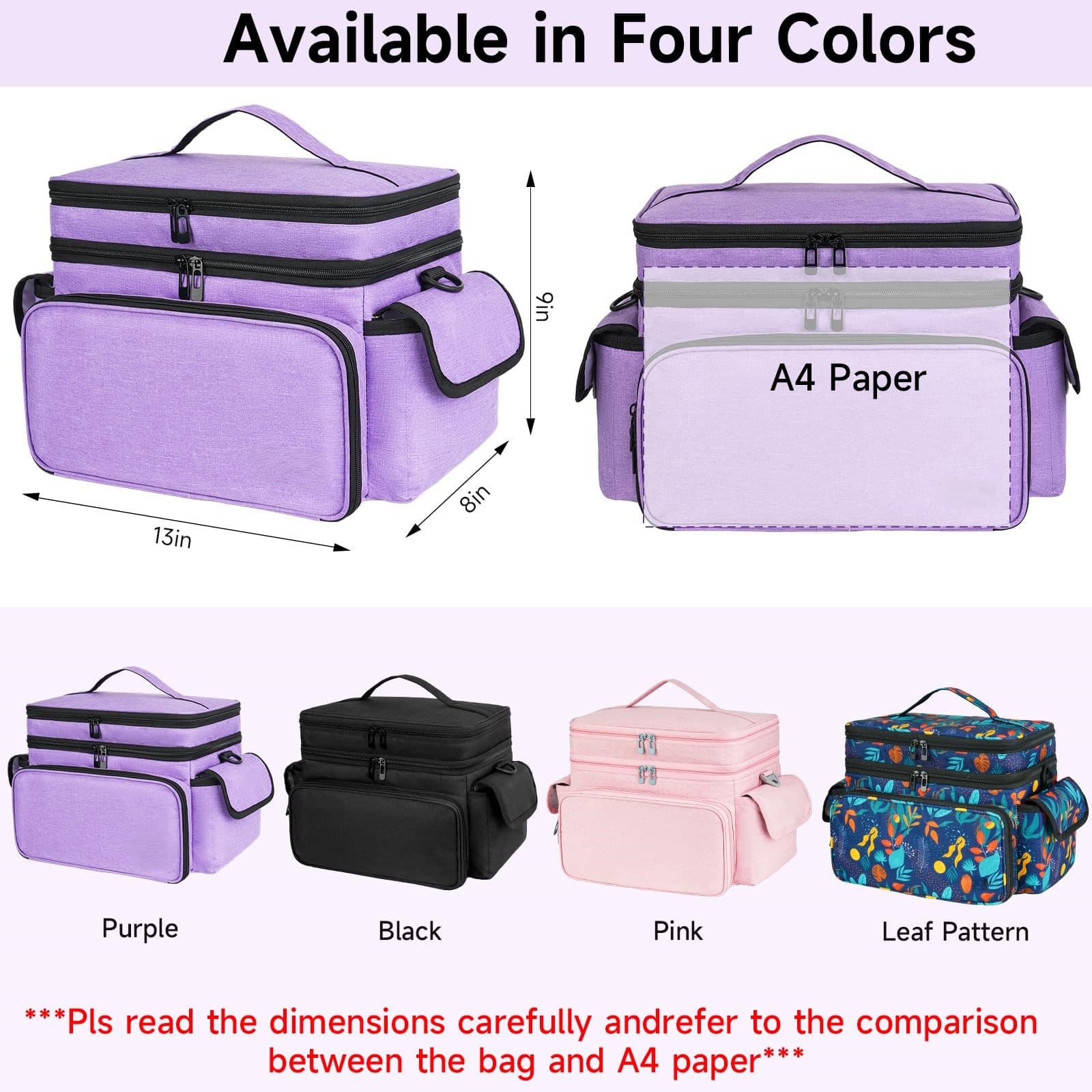 Double Layer Sewing Supplies Storage Bag, Large Capacity Craft Organizer Tote with Removable Dividers, Adjustable Shoulder Strap image 6