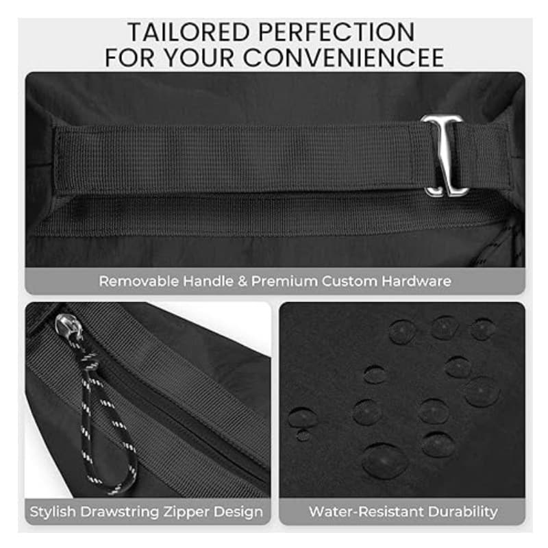 Water Resistant Nylon Makeup Bag with Detachable Handle, Large Capacity Travel Cosmetic Organizer Pouch, Portable Toiletry Storage Bag image 2