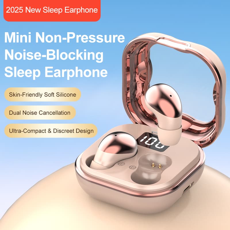 Mini Sleep Wireless Earbuds ENC Noise Cancelling Invisible Soft Silicone Bluetooth Headphones Digital Power Display image 7