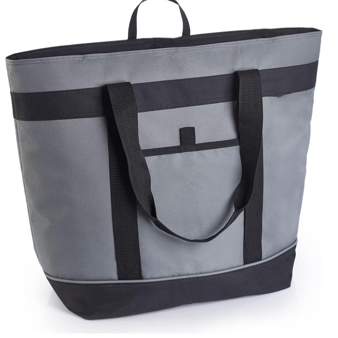 30L Large Insulated Cooler Tote Bag Triple‑Layer Thermal Reusable Shopping Picnic Food Bag Light gray thumbnail