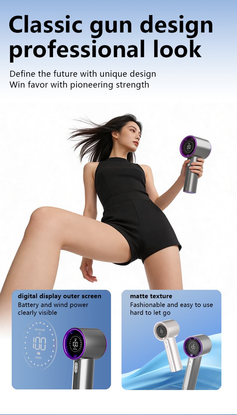 S001 Vortex Handheld Fan 10000RPM Strong Airflow 2400mAh LED Display Rechargeable Pocket Mini Fan image 7