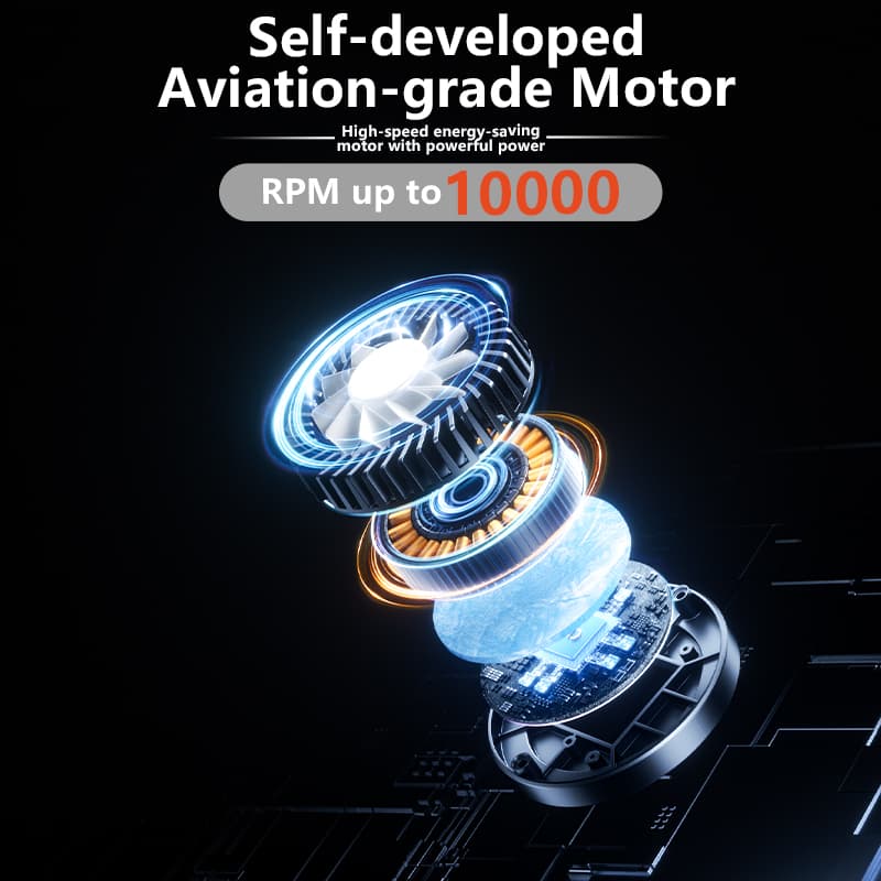 N607 Vortex Handheld Fan 10000RPM Foldable 1800mAh Rechargeable Portable Mini Cooling Fan image 2
