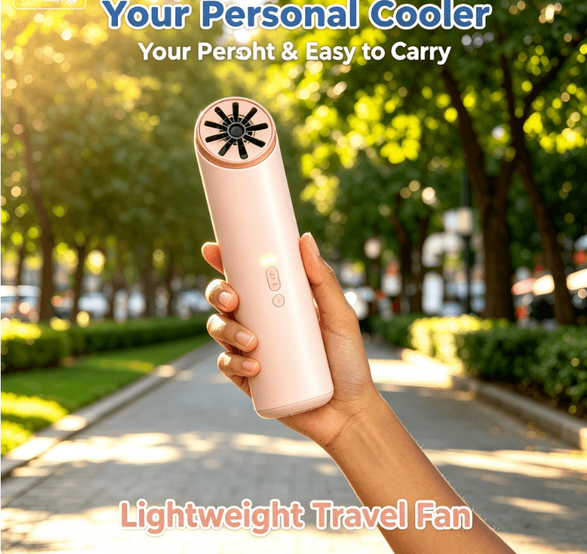 GS8 High Speed Mini Cool Fan 3000mAh Low Noise Rechargeable Portable Personal Air Cooler image 2
