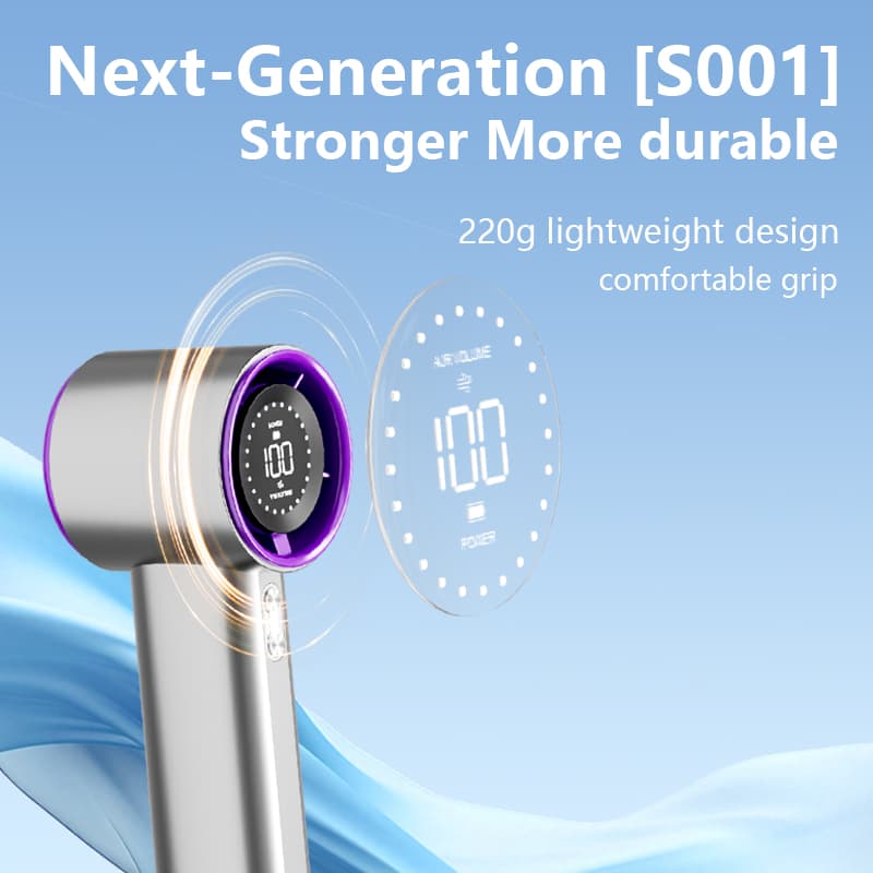 S001 Vortex Handheld Fan 10000RPM Strong Airflow 2400mAh LED Display Rechargeable Pocket Mini Fan image 5
