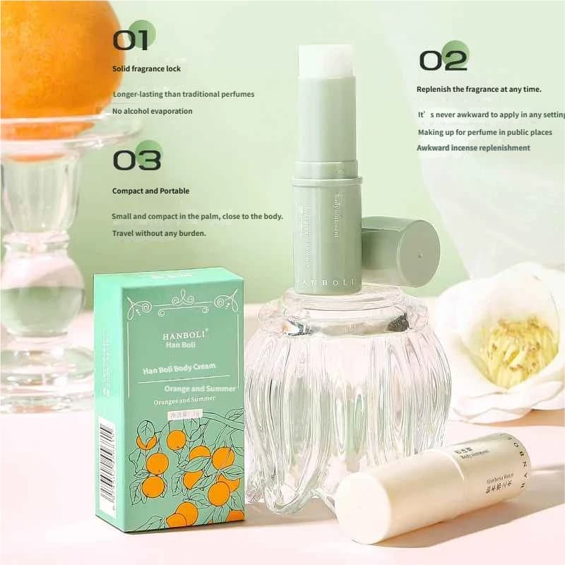 HANBOLI Portable Solid Fragrance Balm Stick 4 Scents Smooth Non-Sticky Mini Body Perfume Deodorant Cream for Daily Travel image 18