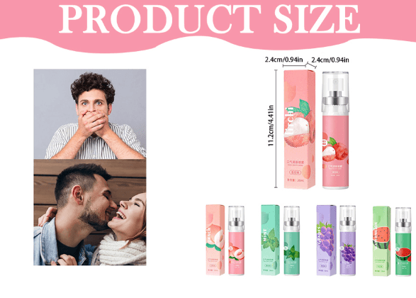 Fruit & Mint Mouth Freshener Spray 6 Flavors Portable 20ml Oral Spray Instant Fresh Breath Remove Bad Breath Pocket Size Daily Oral Care image 14