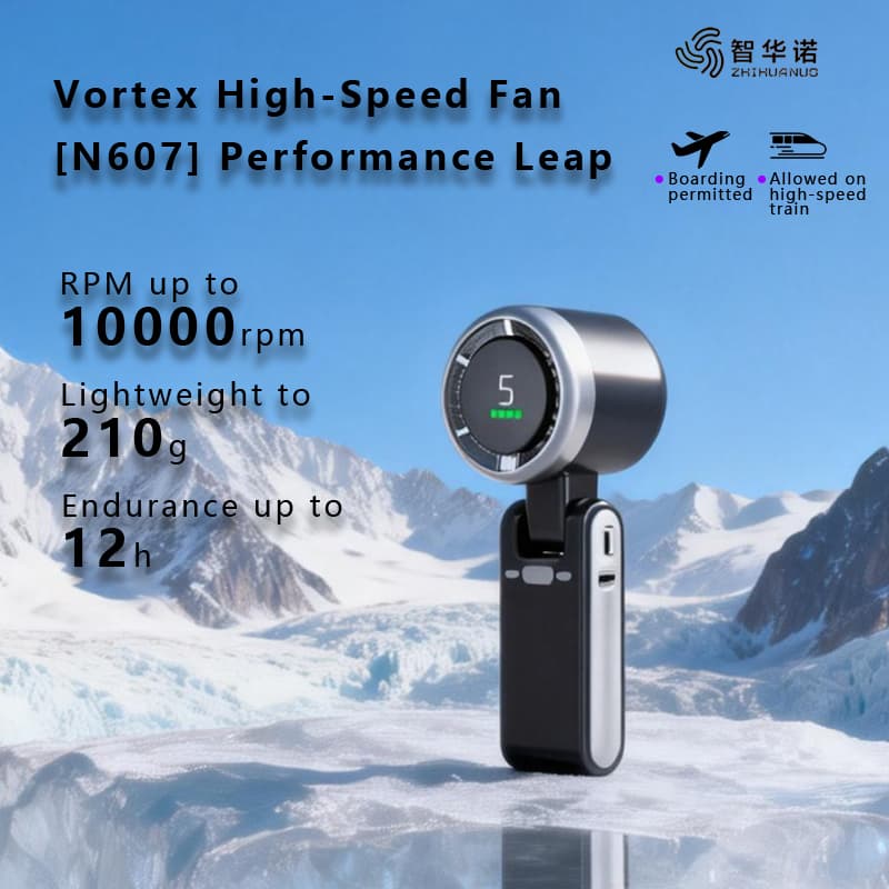 N607 Vortex Handheld Fan 10000RPM Foldable 1800mAh Rechargeable Portable Mini Cooling Fan image 5