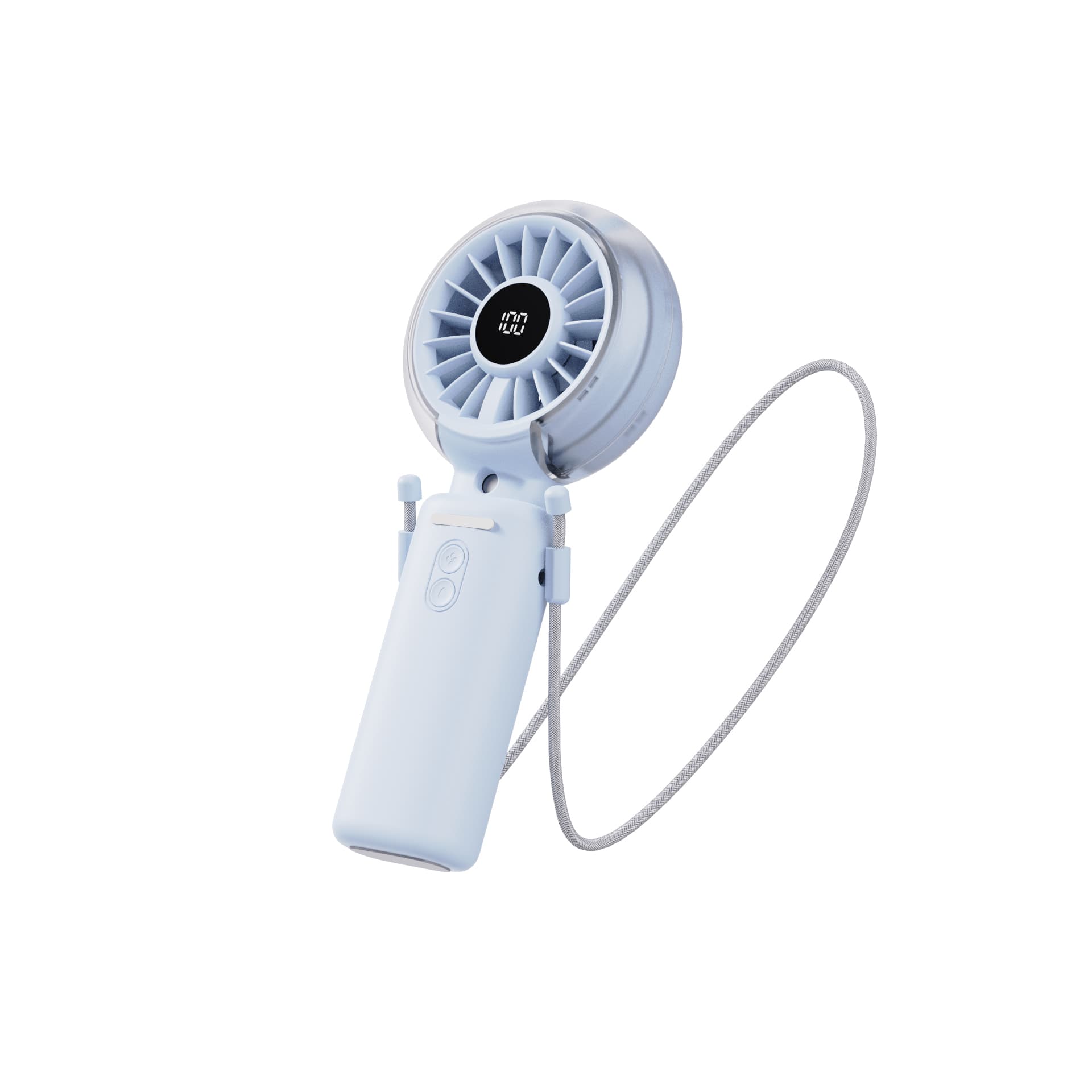 Y5 Handheld Foldable Mist Fan, Portable Mini Cooling Spray Fan with Digital Display Blue thumbnail